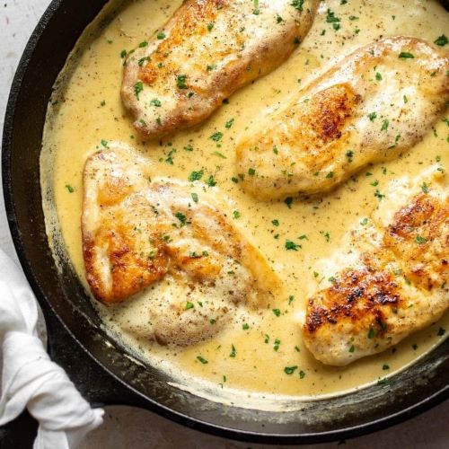 Velvet Chicken Breast With Mustard Sauce - Complete Comfort Foods